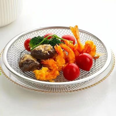 Stainless Steel Oil-Dripping Rack with Round Plate 2pcs Set 26cm - Image 2
