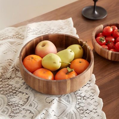 Heat Insulation and Anti-scald Wooden Bowl 25*8cm - Image 3