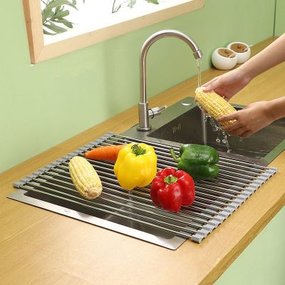 304 Stainless Steel Drain Rack 47*34cm - Gray - Image 2