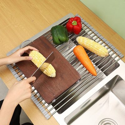304 Stainless Steel Drain Rack 47*34cm - Gray - Image 3