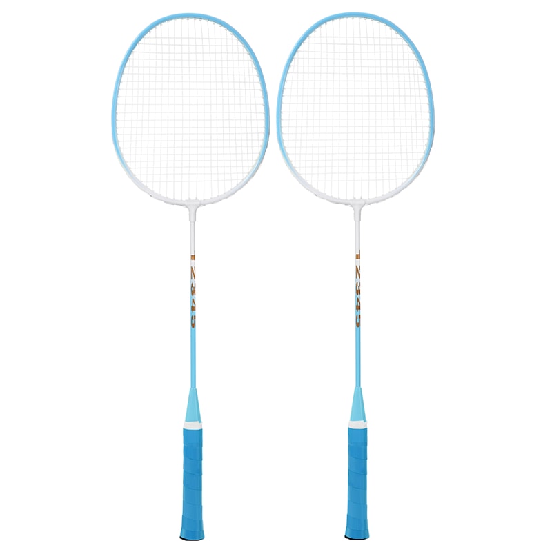 6202601001743_1 E-290 Iron Alloy 2pcs Badminton Racket with 2pcs Balls and 1 Bag - Image 1