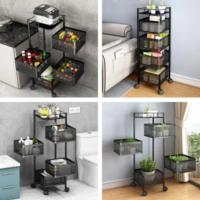 5 Layer Metal Frame Shelf with Four Wheels - Image 2